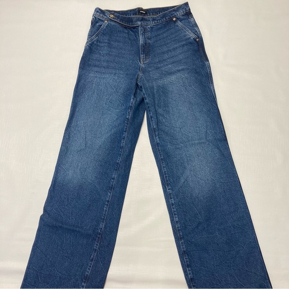Express wide leg denim pants with unique waist - Picture 3 of 9